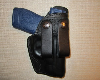 S And W - M And P Shield 9 mm y calibre 40, IWB, funda de doble cierre, mano derecha