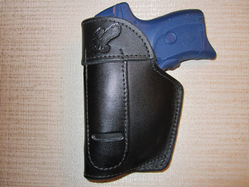 Ambidextrous Leather Holster: Ruger LC9 & Kahr PM9 with Crimson Trace Laser image 2