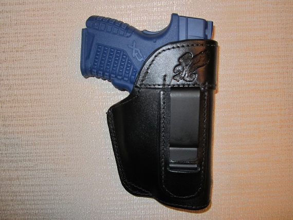 XDS 3.3 45 cal & XDS 3.3 9 mm wallet and pocket holster leather LEFT HAND 