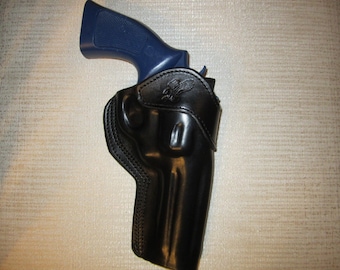 S&W 686 and 586 357 magnum with 4.2" barrel, formed leather RIGHT HAND belt holster