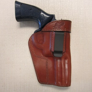 S&W 686 and 586 357 magnum with 4.2&quot; barrel, formed Brown leather IWB RIGHT HAND  holster