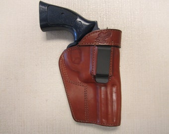 S&W 686 and 586 357 magnum with 4.2" barrel, formed Brown leather IWB RIGHT HAND  holster