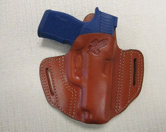 Fits Sig P365 Xl, Brown Leather Pancake Owb Holster, Right Hand