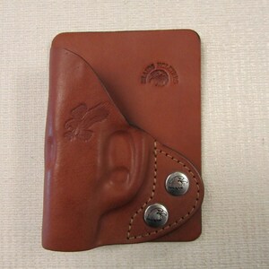 Cartera y funda de bolsillo Ruger Lcp en cuero MARRÓN para mano derecha. imagen 4