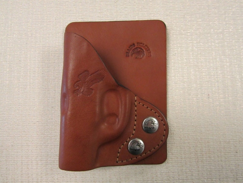 Cartera y funda de bolsillo Ruger Lcp en cuero MARRÓN para mano derecha. imagen 4