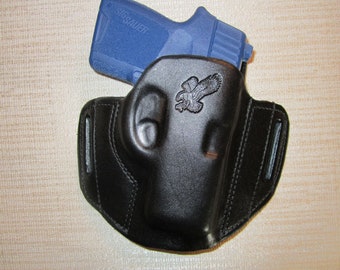 Fits Sig P290 - 9Mm, Leather Pancake Holster, Owb Belt Holster, Right Hand