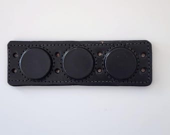Soporte de cuero para 3 pistolas o cargadores, para pared, debajo del escritorio o caja fuerte. Elija entre 3 colores.