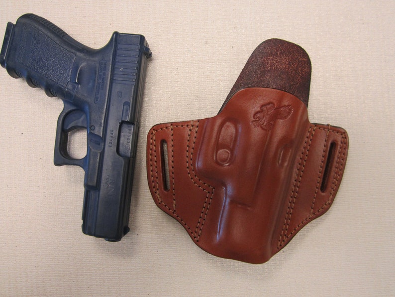 GLOCK 19/23/32 Formed BROWN Leather Pancake Owb Belt Holster Etsy
