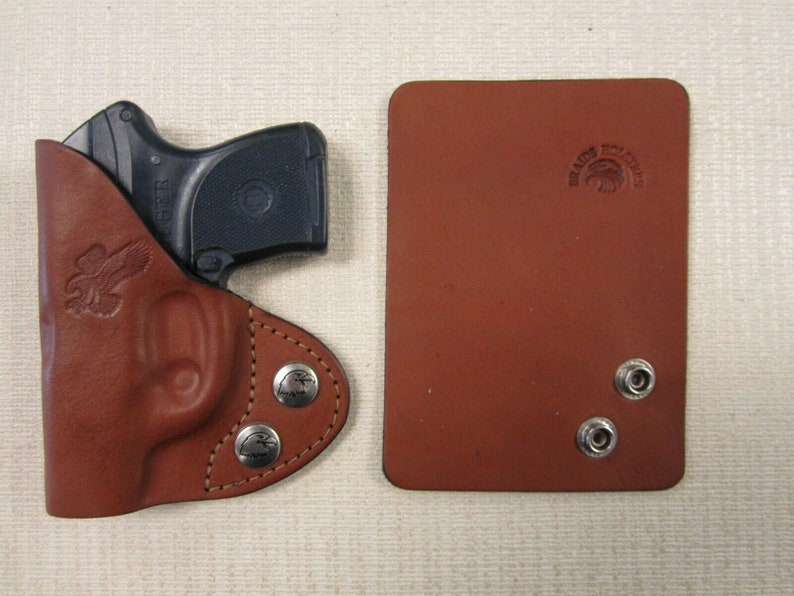 Cartera y funda de bolsillo Ruger Lcp en cuero MARRÓN para mano derecha. imagen 2
