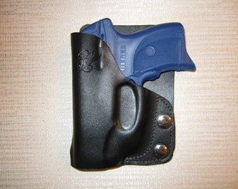 Braids Holsters, Ruger lc9 with crimson trace formed leather right hand, wallet & pocket holster