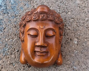 Buddha Netsuke Pendant - Hand Carved Boxwood - 1 3/4 Inch - 45 mm