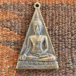 Brass Buddha Pendant from Thailand - 2 Inches - 50mm