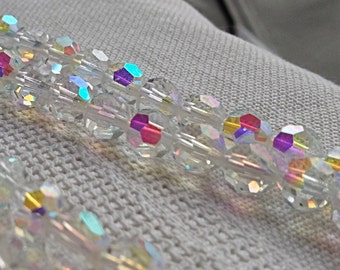 Abalorio de Swarovski facetado AB de cristal de corte checo vintage de 6 mm - 30