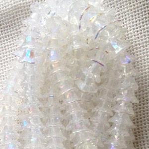 7x5mm Baby Bell Flower Cup Beads--Crystal AB - 50 Pieces