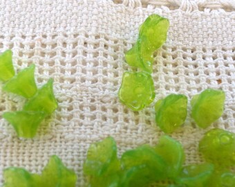 5x6mm Small Baby Bell Flower Cup Beads--Medium Green Opal 50 Pieces