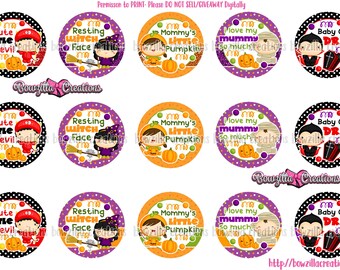 halloween kids bottle cap images instant download halloween sayings little pumpkin baby got drac witch face little devil mummy