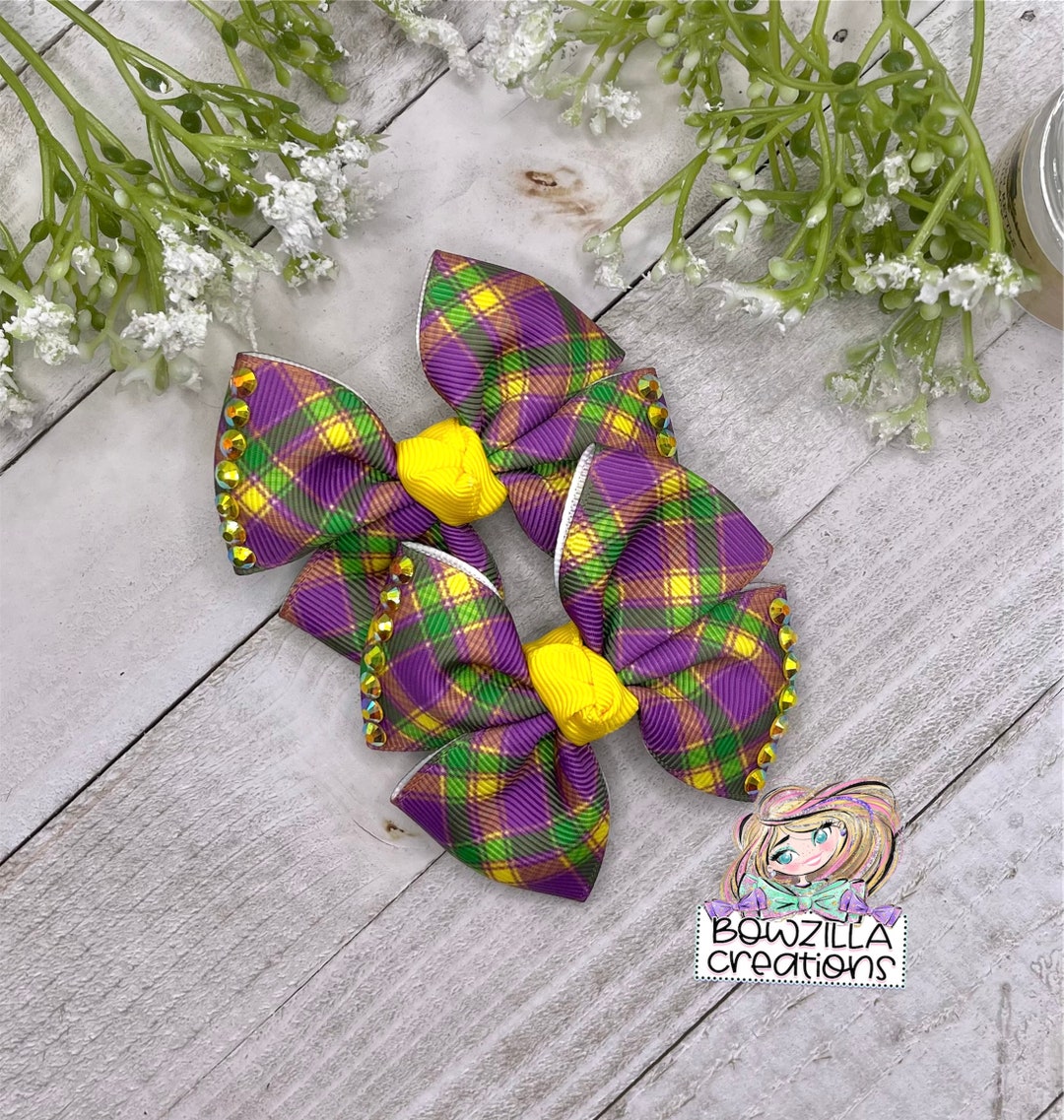 mardi gras hair bows