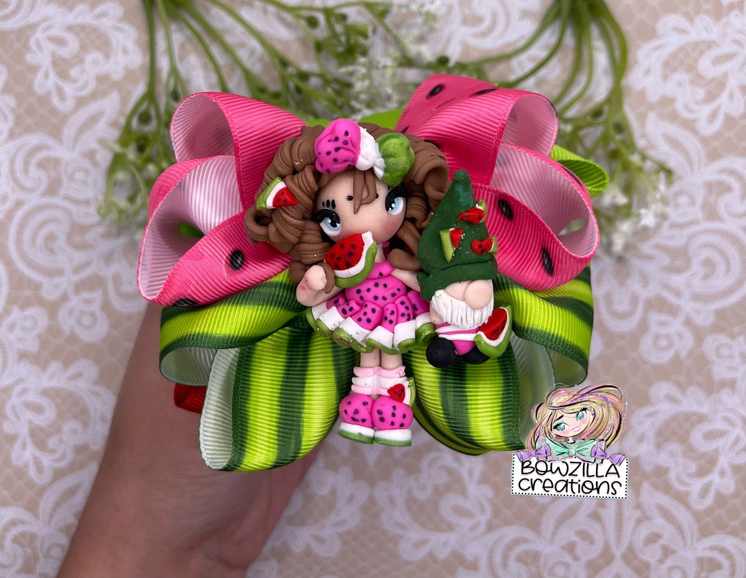 Watermelon Ribbon Hair Bow Summer Hair Bow Hair Bow for Etsy