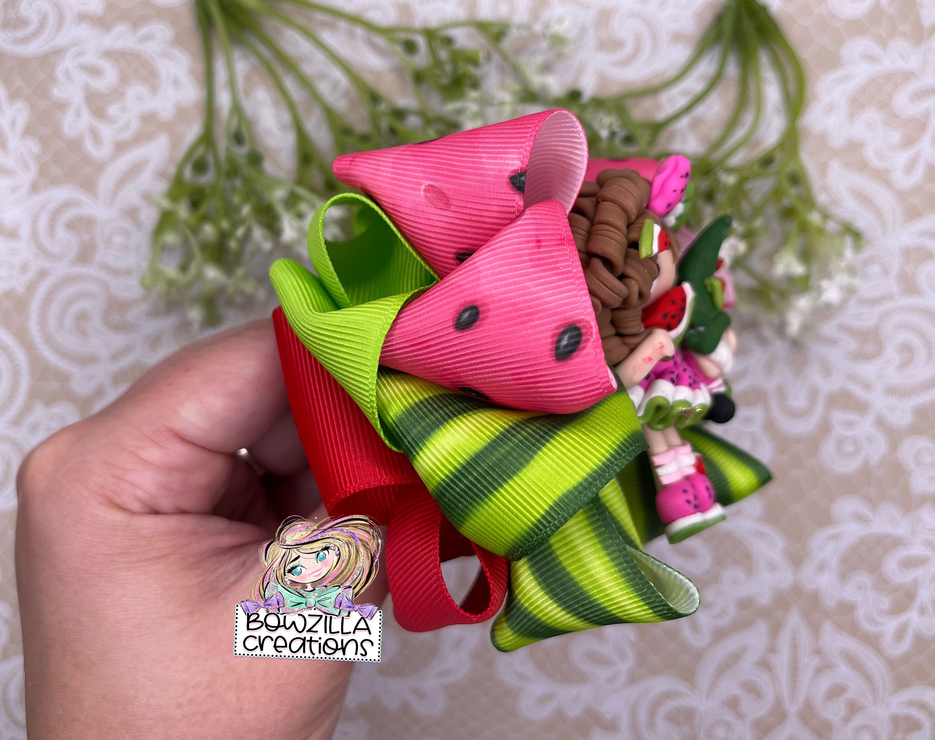 Watermelon Ribbon Hair Bow Summer Hair Bow Hair Bow for Etsy