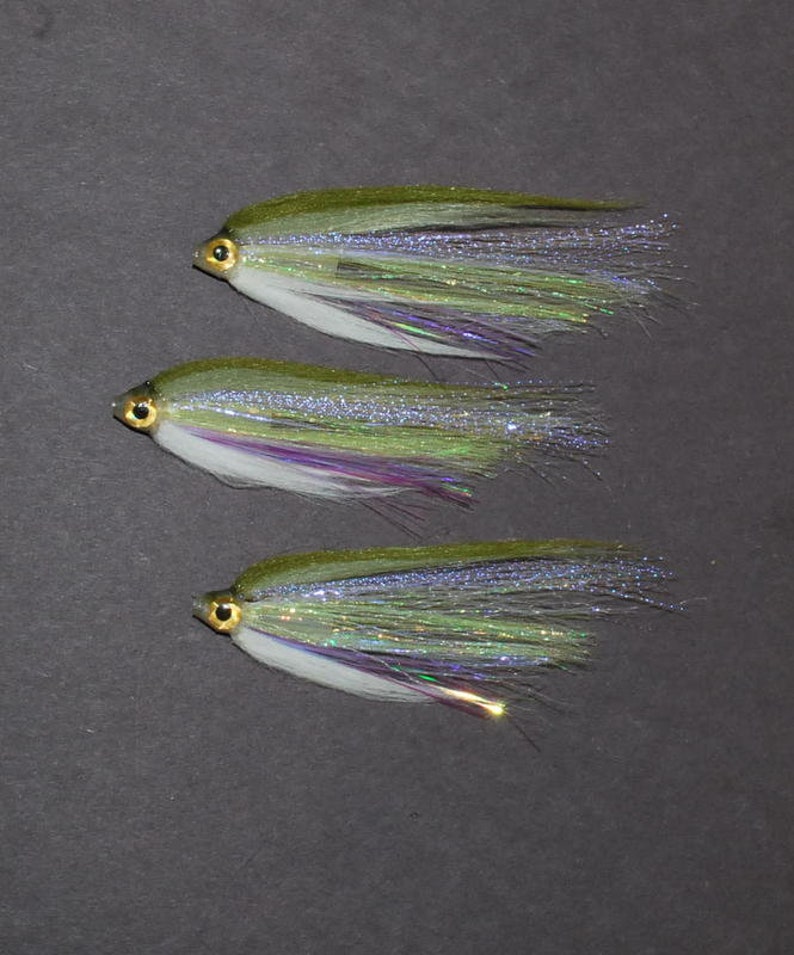Emerald Shiner Baitfish Tube fly streamers 3 flies total Etsy