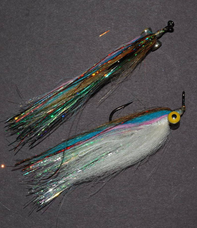 Barbell Baitfish Jig Streamer size 3/0 60 degree jig hook Etsy