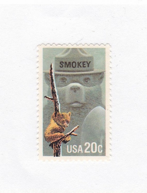 10 Smokey Bear 20c Vintage (Issued in 1984) Unused U.S. Postage Stamps for  Mailing - Collecting - Crafts - Scott Catalog 2096