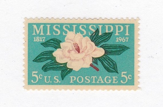 Mississippi Statehood 5c Unused Vintage 1967 Postage Stamps for