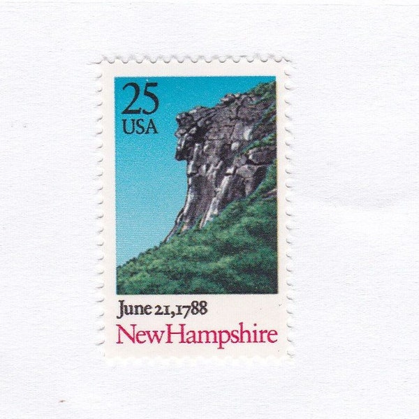10 New Hampshire 25c Unused Vintage 1988 Postage Stamps for Mailing - Collecting - Crafts. Scott Catalog 2344
