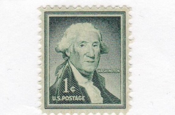 George Washington 1c Unused Vintage 1954 Postage Stamps for