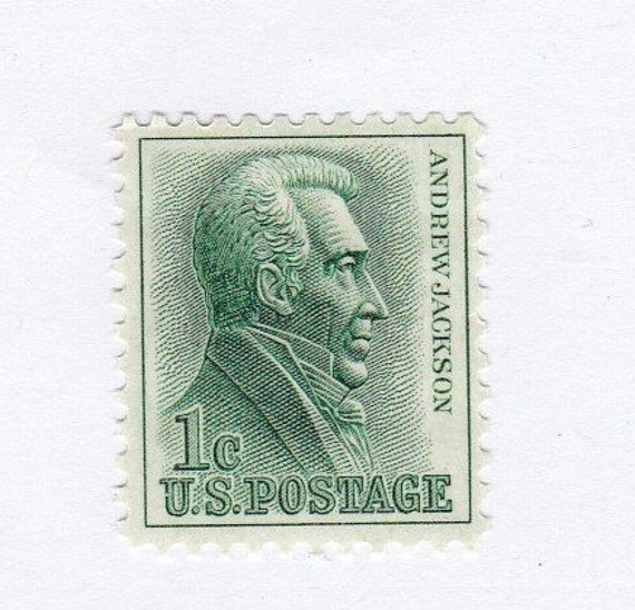 Qty of 10 Andrew Jackson 1 cent 1963 vintage postage stamps Etsy
