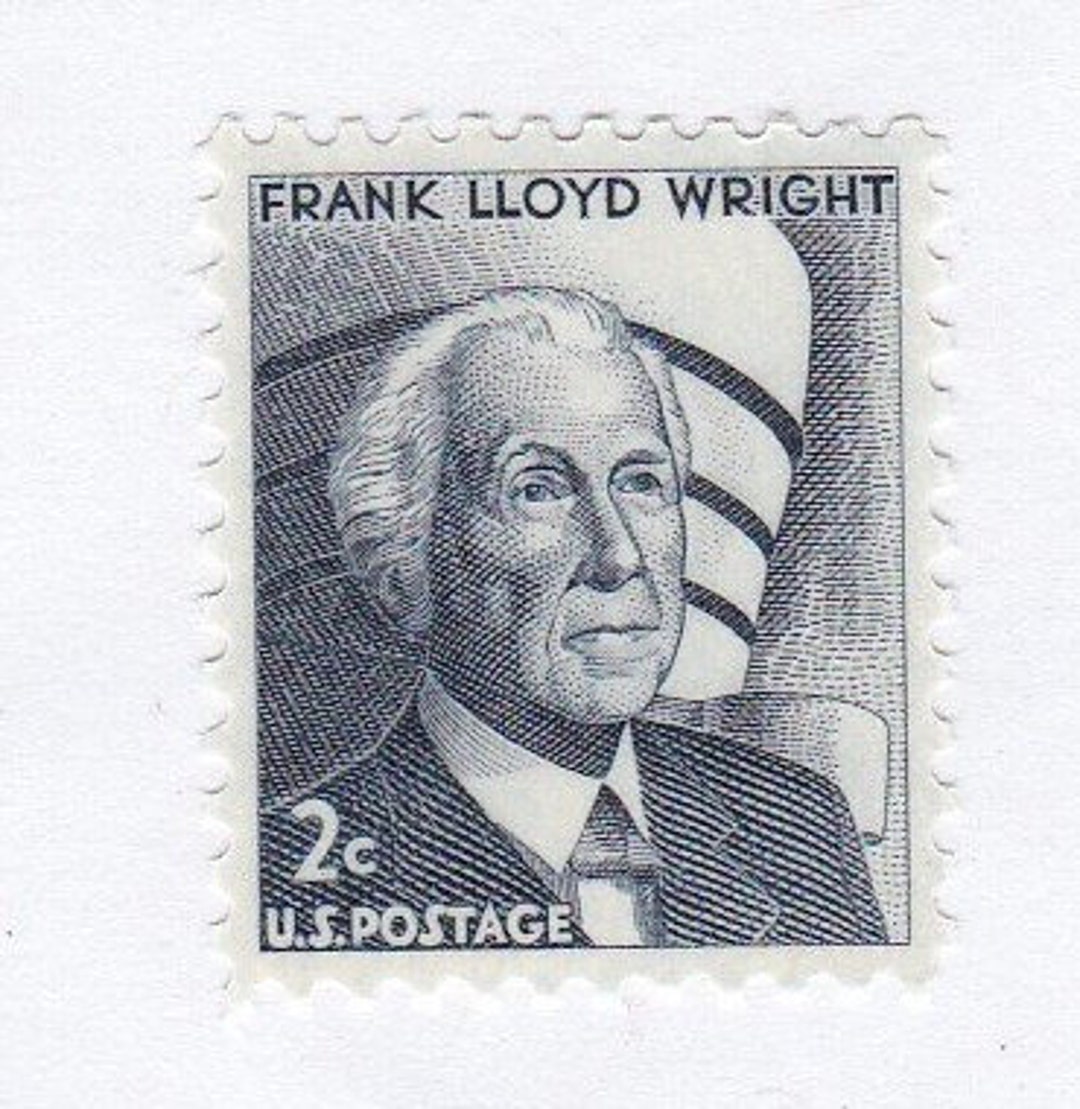 Frank Lloyd Wright 2c Unused Vintage 1966 Postage Stamps for