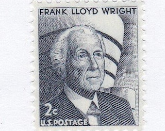 Frank Lloyd Wright 2c  Unused Vintage 1966 Postage Stamps for Mailing - Collecting - Crafts. Scott Catalog 1280