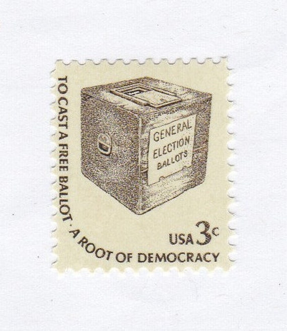 Early Ballot Box 3c Unused Vintage 1977 Postage Stamps for Mailing -  Collecting - Crafts. Scott Catalog 1584