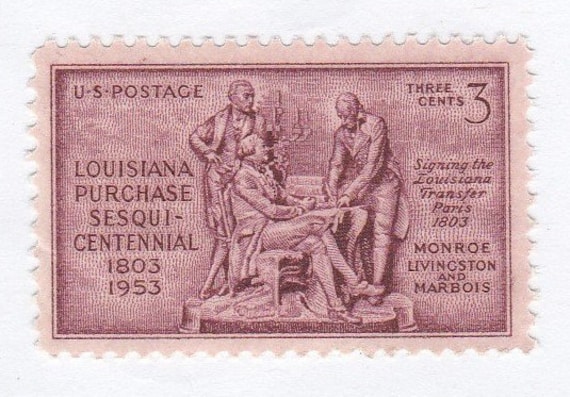 Louisiana Purchase 3c Unused Vintage 1953 Postage Stamps for Mailing -  Collecting - Crafts. Scott Catalog 1020