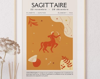 Sagittarius zodiac wall art, zodiac print, astrological wall decor, Sagittarius zodiac print, astrological art, Sagittarius gift