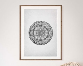 Poster mandala à télécharger, poster mandala numérique, affiche mandala moderne, poster mandala téléchargeable,