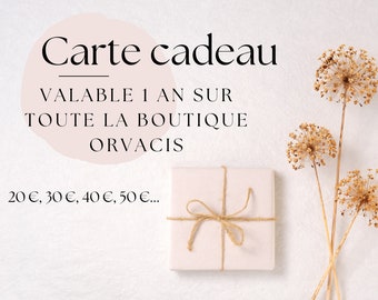 Carte cadeau à offrir, chèque cadeau, cadeau noël femme, bon cadeau au choix, cadeau dernière minute, cadeau personnalisable