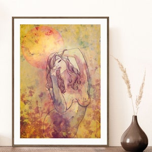 Aphrodite goddess art print, sacred feminine wall art, aphrodite print, sensual wall art image 3