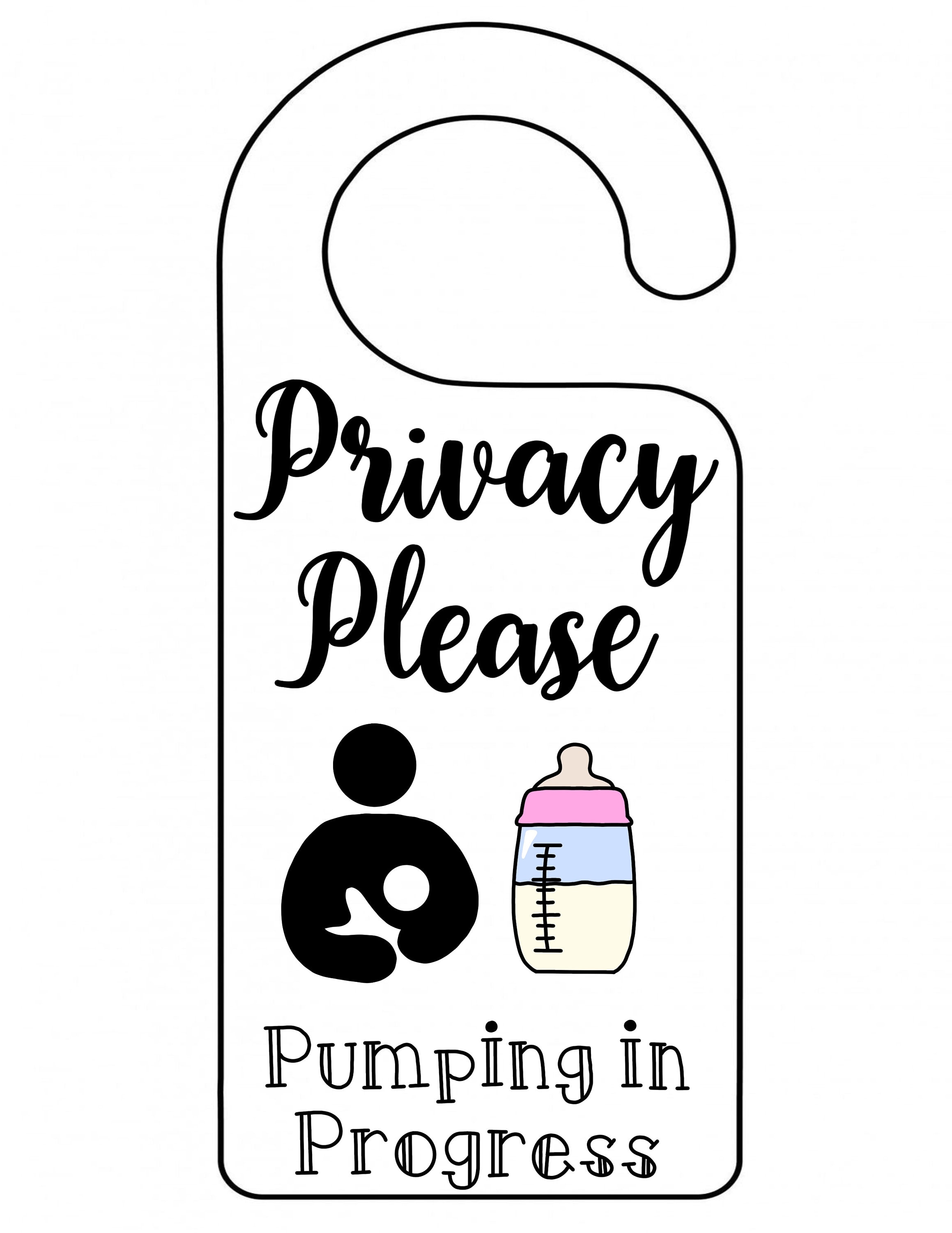 Pumping At Work Sign/Door Hanger Privacy Please Etsy