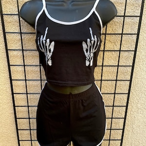 F U Skeleton Cropped Tank