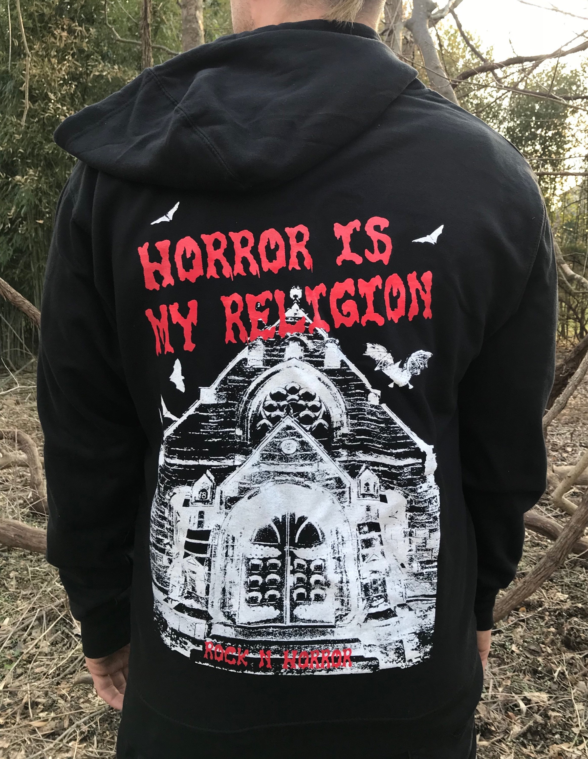 Horror zip up hoodie sale