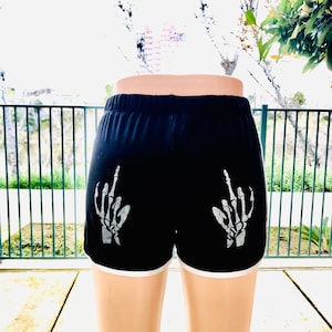 F*** You Skeleton Middle Finger Shorts