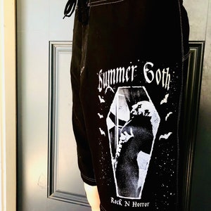 Summer Goth Board Shorts - Nosferatu - Beach Goth