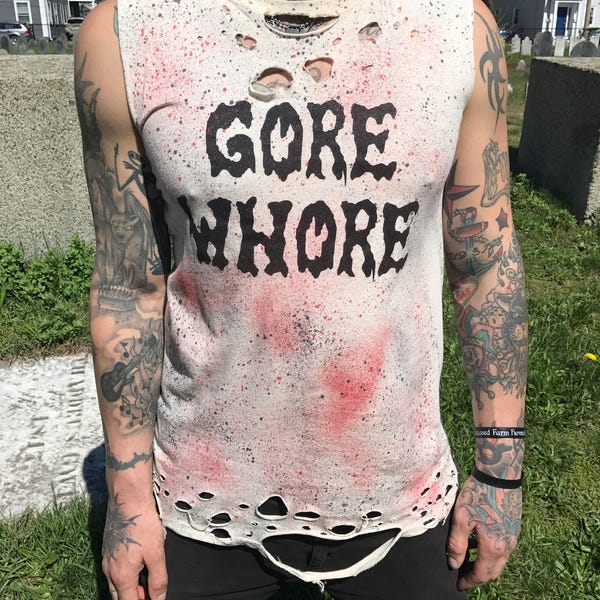 T-shirt effet vieilli Gore Whore