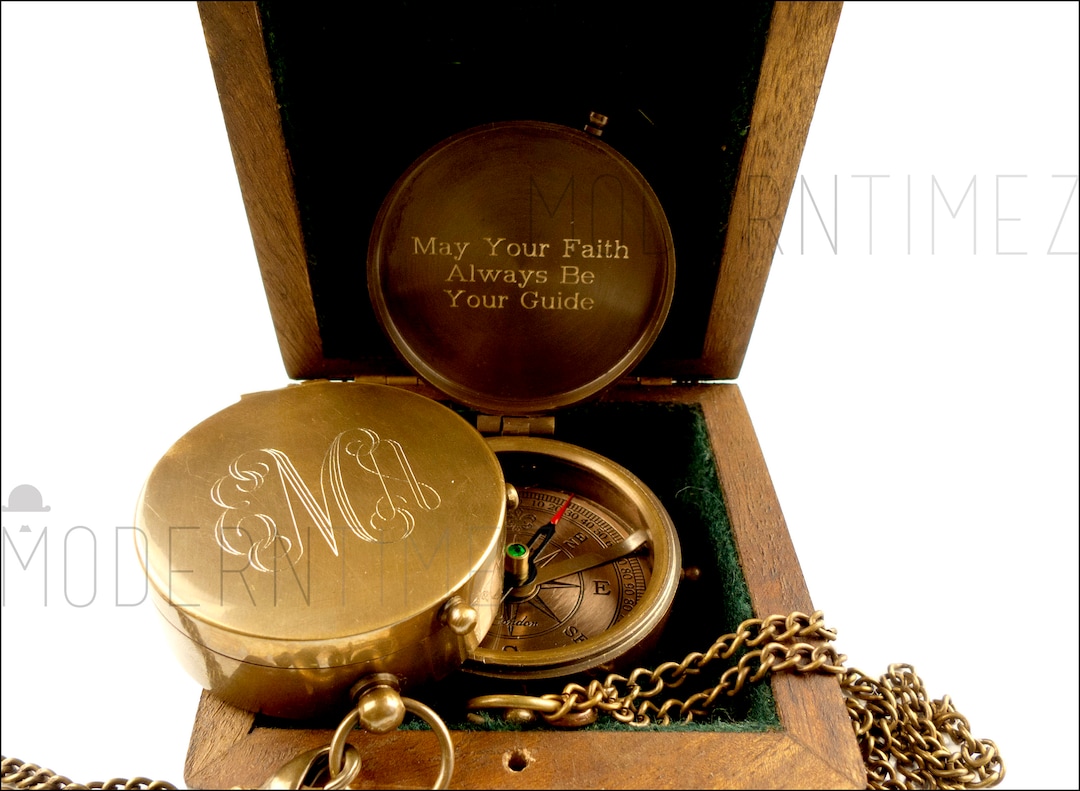 Engraved Compass, Handcraft Compass, Easter Gift, Baptism, Anniversary