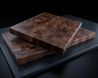 Personalized Walnut End Grain Cutting Board, Custom Engraved Butcher Block, Wedding Gift