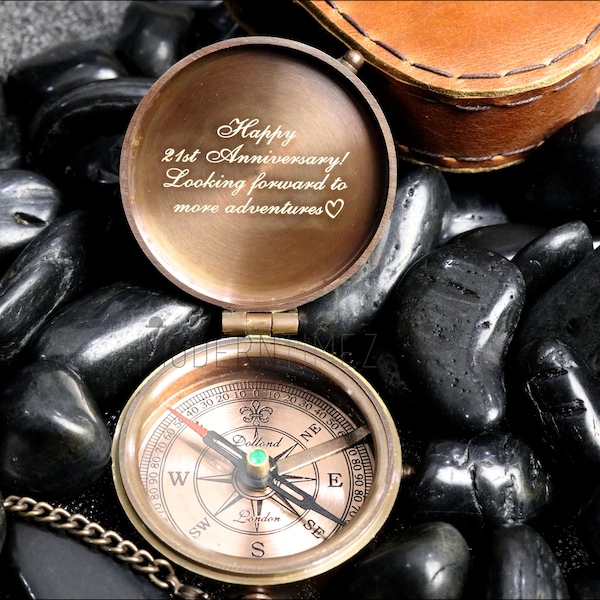 Baptism Day Gift, Baptized, Confirmed, Engraved Compass with Pure Buffalo Leather case, Confirmation Gift, Baptism Gift, Christening