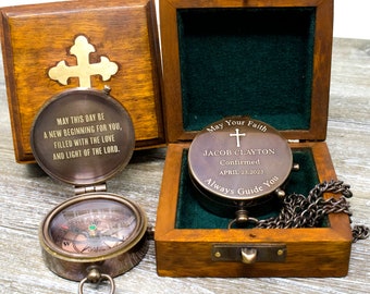 Celebrate special occasions with our personalized engraved compass - a unique gift for Baptism, First Communion, and Confirmation