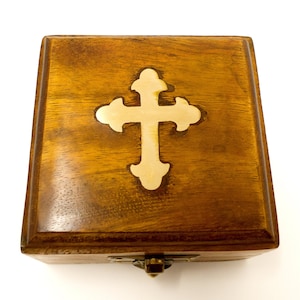 Baptism Day Gift, Baptized, Confirmed, Cross Wooden box Engraved compass, Baptism, Confirmation Gift, Baptism Gift, Christening