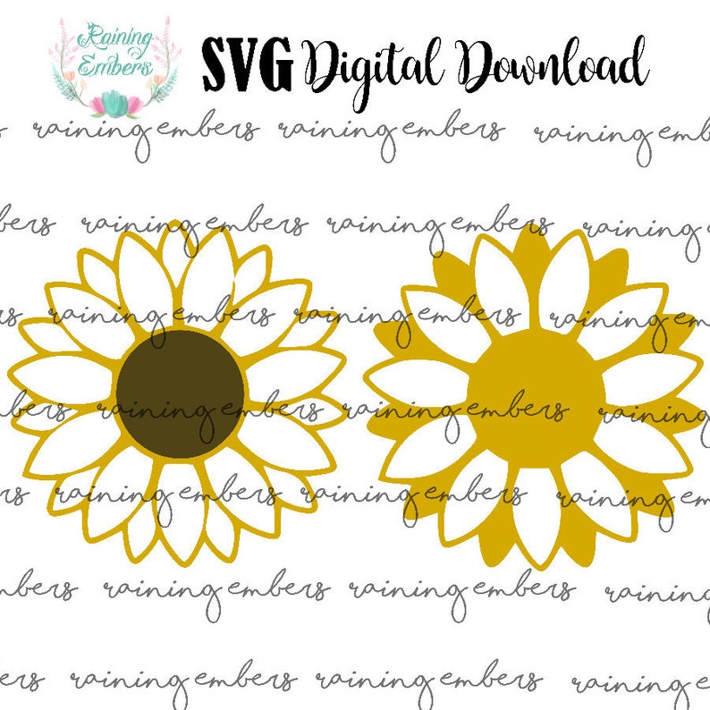 Download SVG Digital Download Sunflower Keychain Outline | Etsy